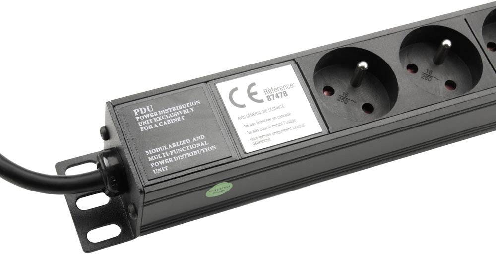 Adam Hall 19 Zoll Parts 87478 - 19 Zoll Stromverteiler 8-fach, französische Norm