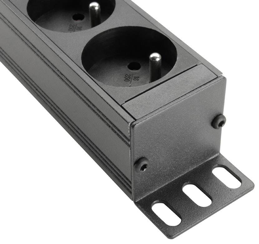 Adam Hall 19 Zoll Parts 87478 - 19 Zoll Stromverteiler 8-fach, französische Norm