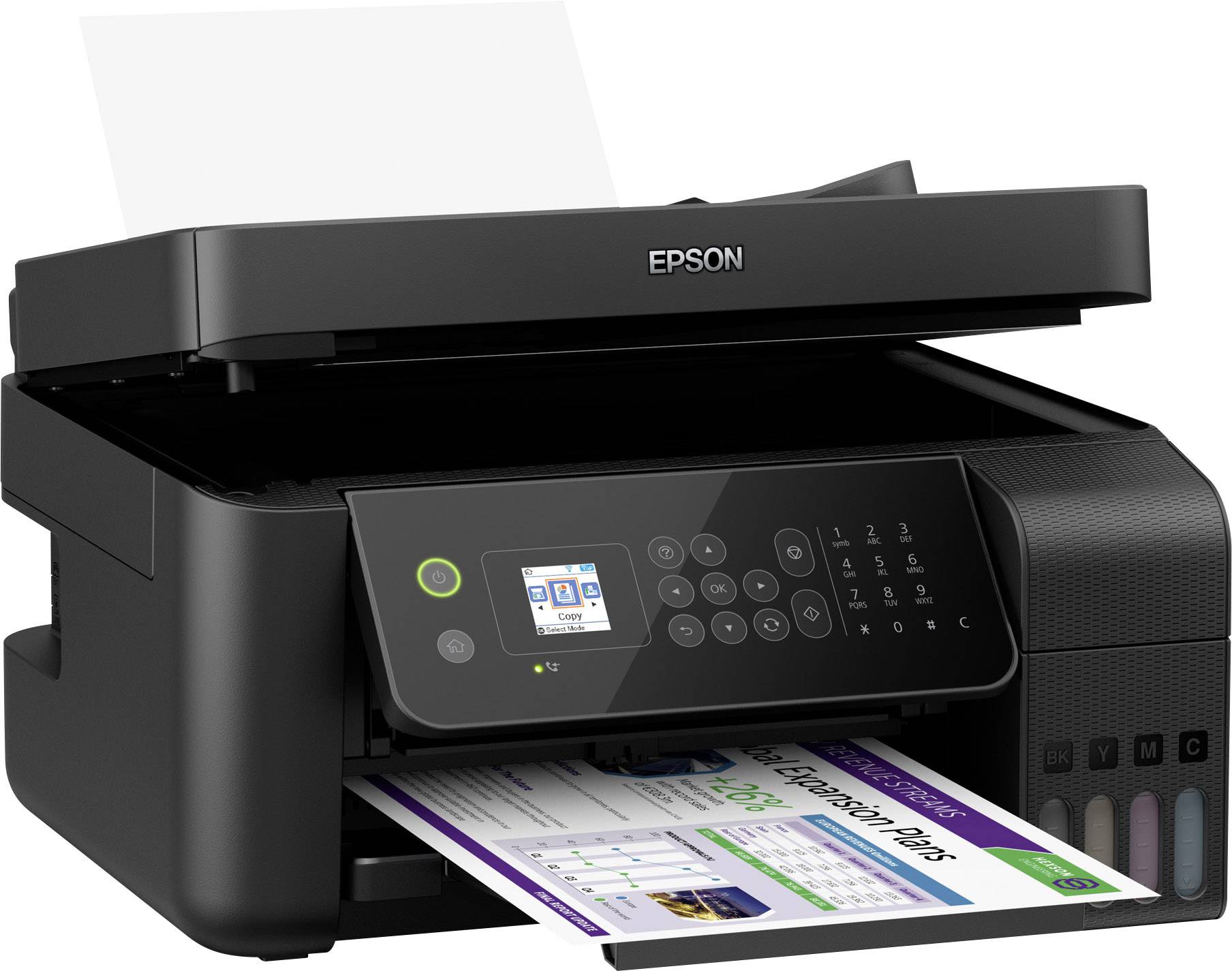 Epson EcoTank ET-4700 Farb Tintenstrahl Multifunktionsdrucker A4 Drucker, Scanner, Kopierer, Fax LAN, WLAN, ADF, Tintentank-System