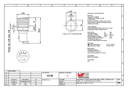 Würth Elektronik Sicherungshalter Passend für (Sicherungen) Feinsicherung 5 x 20mm 10A 250 V/AC 1S