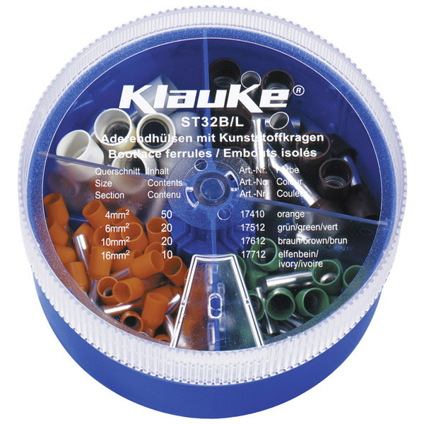 Klauke ST32B Aderendhülsen-Sortiment 4mm² 16mm² Orange, Grün, Braun, Elfenbein 1St.