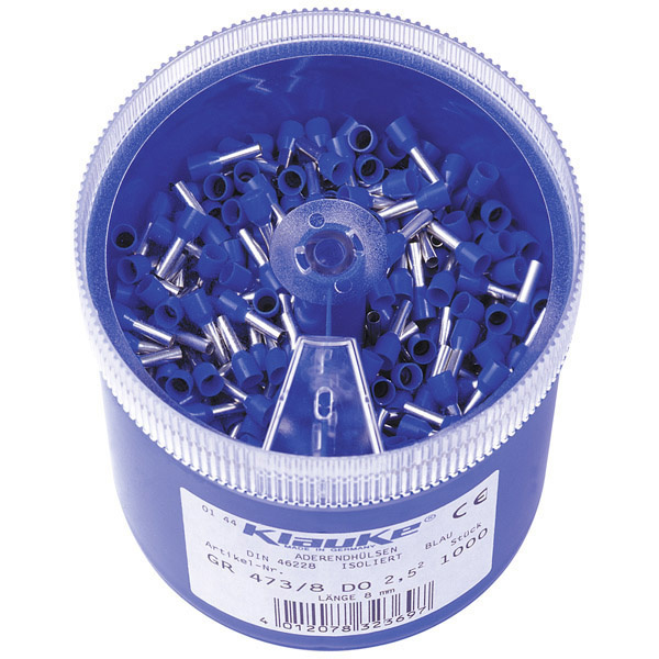 Klauke GR4738DO Aderendhülsen-Sortiment 2.5mm² Teilisoliert Blau 1000 Teile
