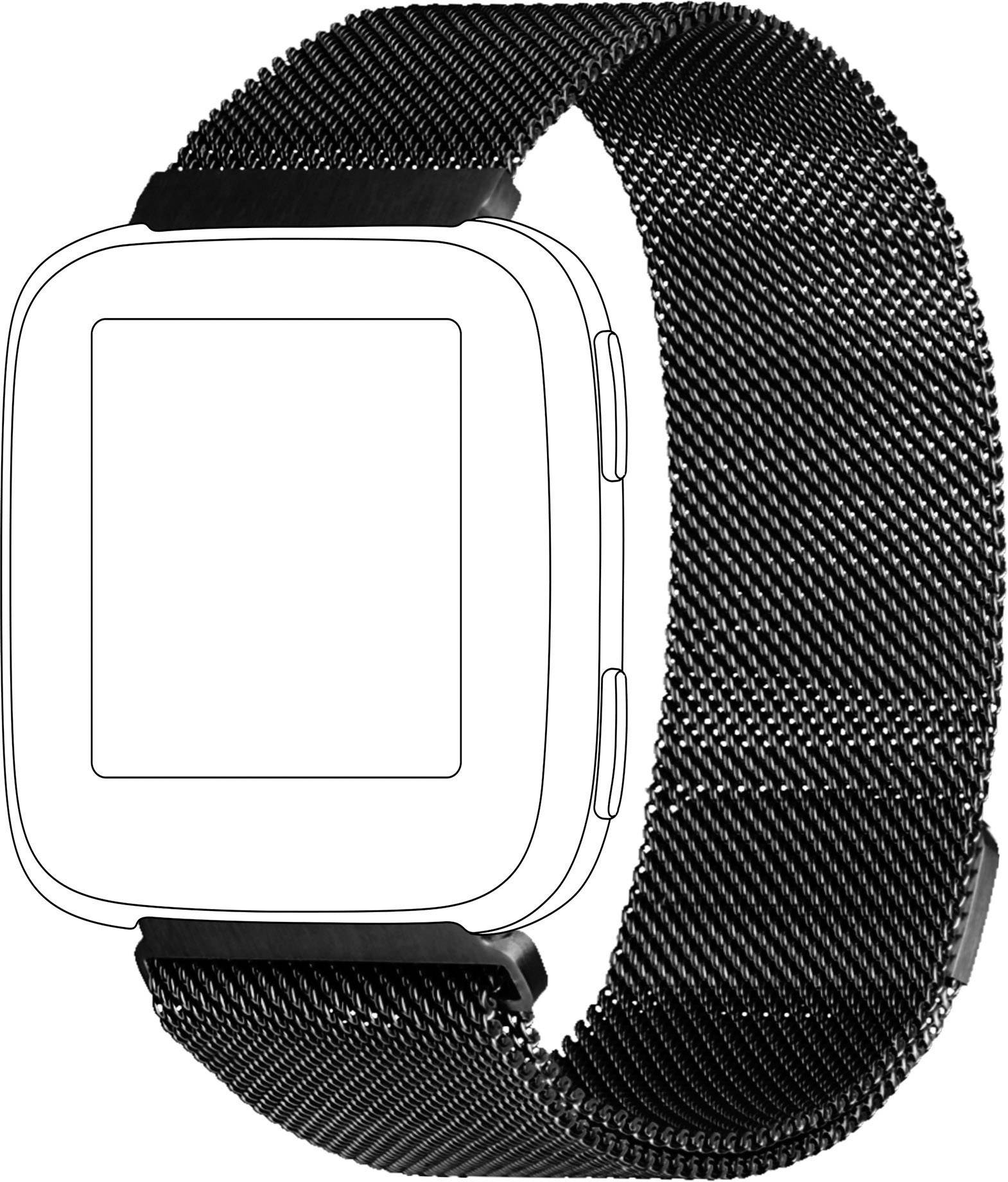 Topp für Fitbit Versa Ersatzarmband Schwarz