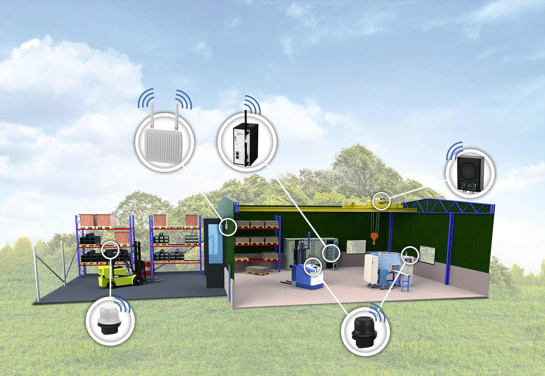 Anybus AWB2031 Wireless Bolt White RJ45 PoE "Sunbolt" Wireless Bolt™ RJ-45, WLAN, Bluetooth, Ethernet 9 V/DC, 12 V/DC, 24 V/DC