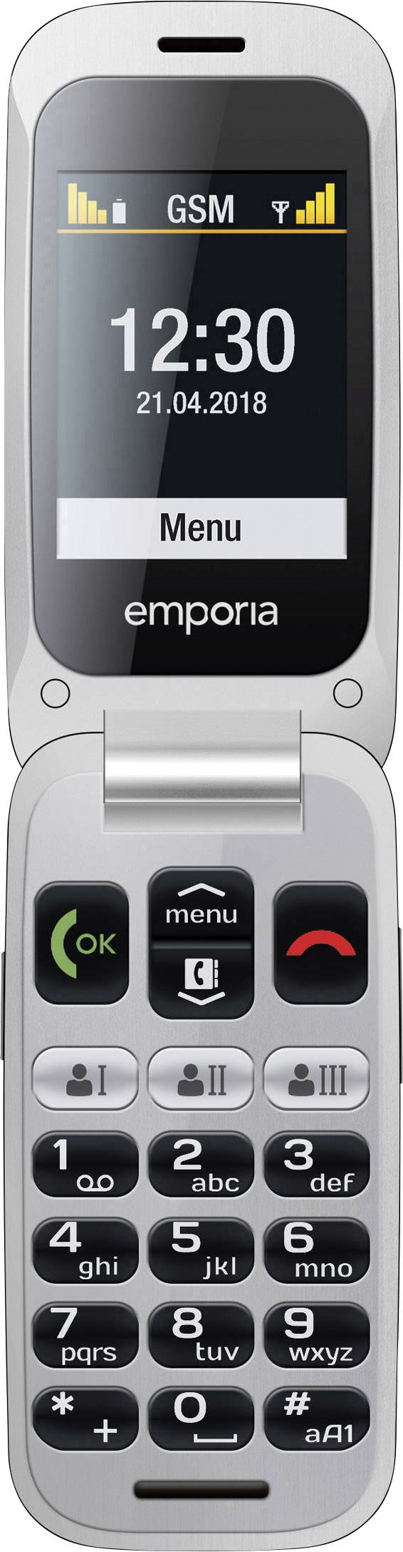 Emporia V200 Senioren-Klapp-Handy mit Ladestation, SOS Taste Schwarz