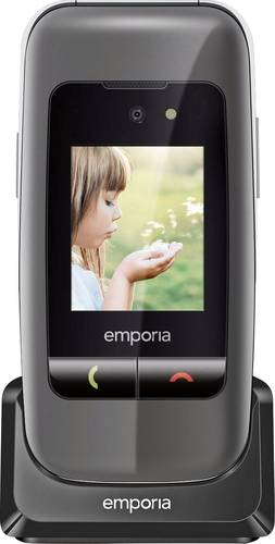 Emporia V200 Senioren-Klapp-Handy mit Ladestation, SOS Taste Schwarz