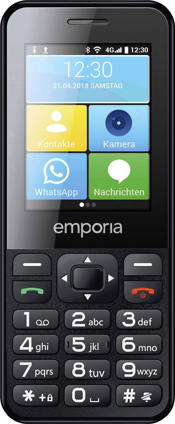 Emporia V800 Senioren-Handy mit Ladestation, SOS Taste Schwarz