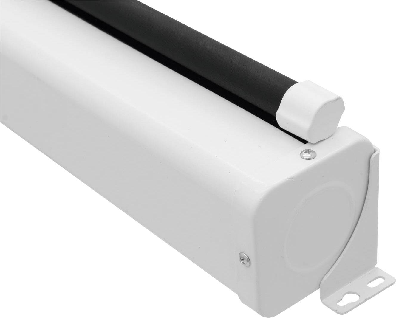 Weißes Gehäuse mit schwarzer Abdeckung auf einer Seite. Es sieht aus wie ein Teil eines Rollsystems oder einer Halterung.