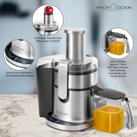 Profi Cook Entsafter PC-AE 1156 800 W Edelstahl Profi Cook Entsafter PC-AE 1156 800 W Edelstahl