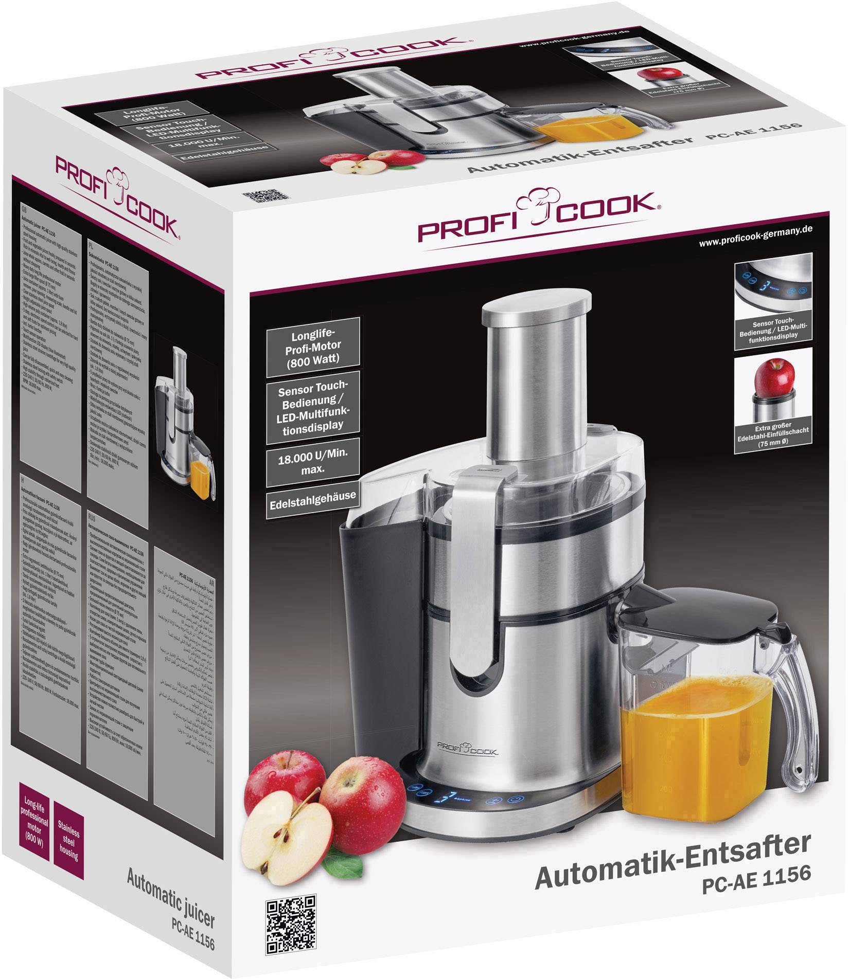 Profi Cook Entsafter PC-AE 1156 800 W Edelstahl