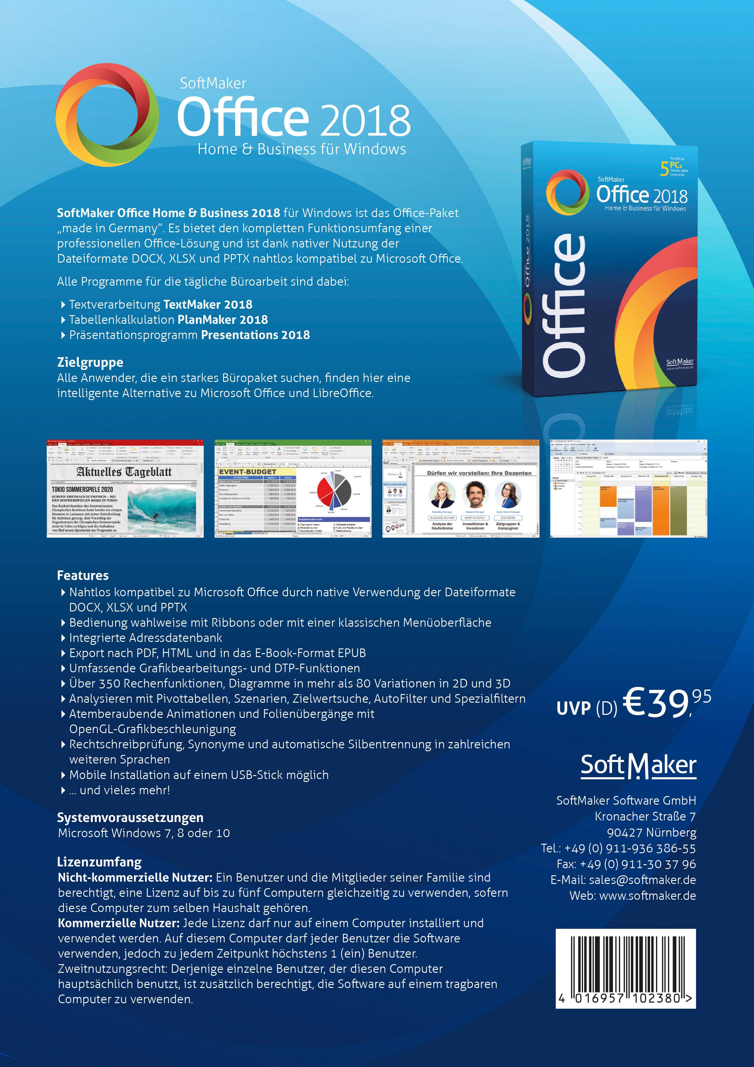 SoftMaker Office 2018 Vollversion, 1 Lizenz Windows Systemoptimierung