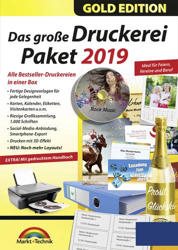 Das große Druckerei Paket 2019 Vollversion, 1 Lizenz Windows Vorlagenpaket