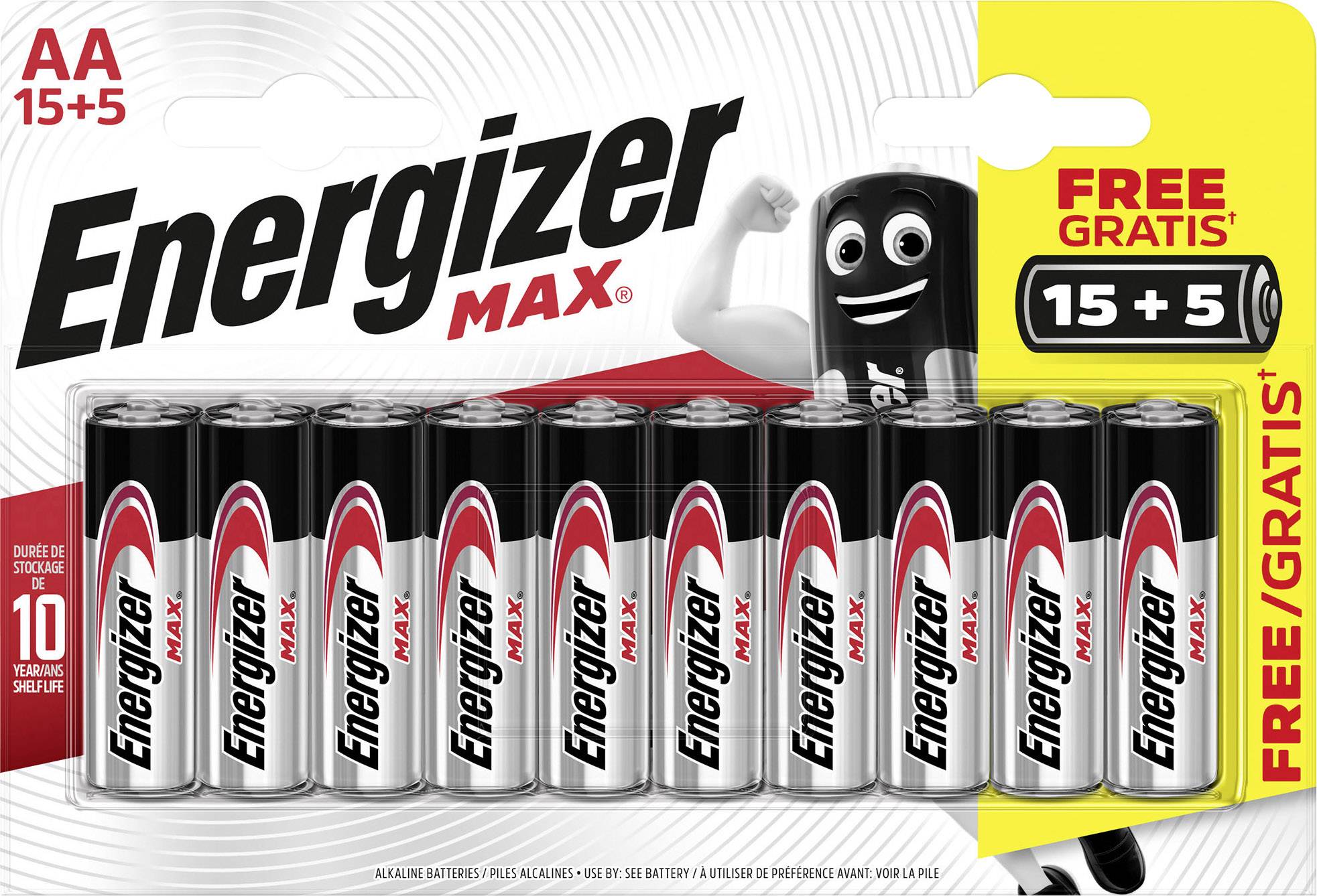 Energizer Max LR06, 15+5 gratis Mignon (AA)-Batterie Alkali-Mangan 1.5V 20St.