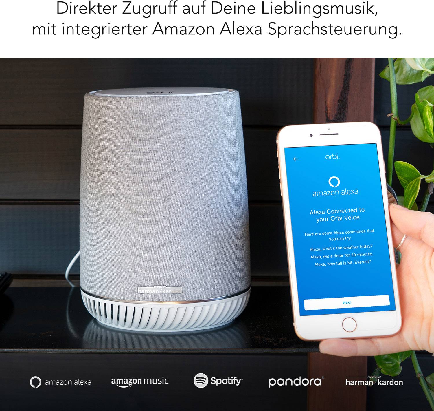 NETGEAR Orbi RBS40V Sprachassistent Weiß, Grau