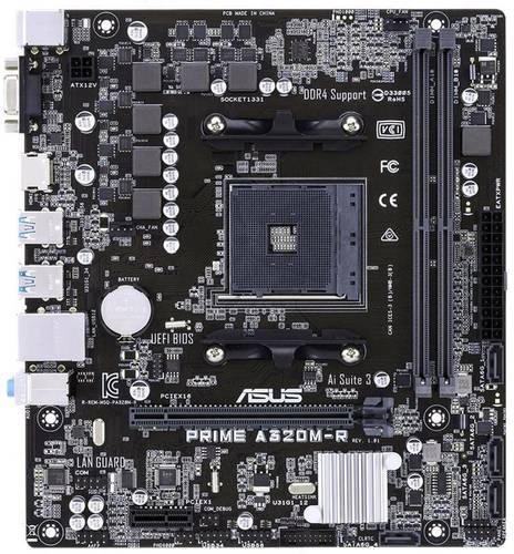 Asus PRIME A320M-R (Bulk) Mainboard Sockel AMD AM4 Formfaktor Micro-ATX Mainboard-Chipsatz AMD® A32