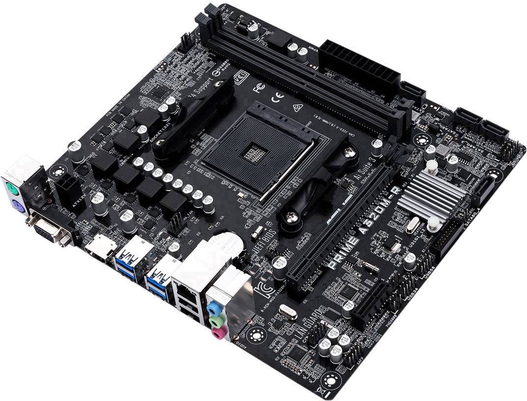 Asus PRIME A320M-R (Bulk) Mainboard Sockel (PC) AMD AM4 Formfaktor (Details) Micro-ATX Mainboard-Chipsatz AMD® A320
