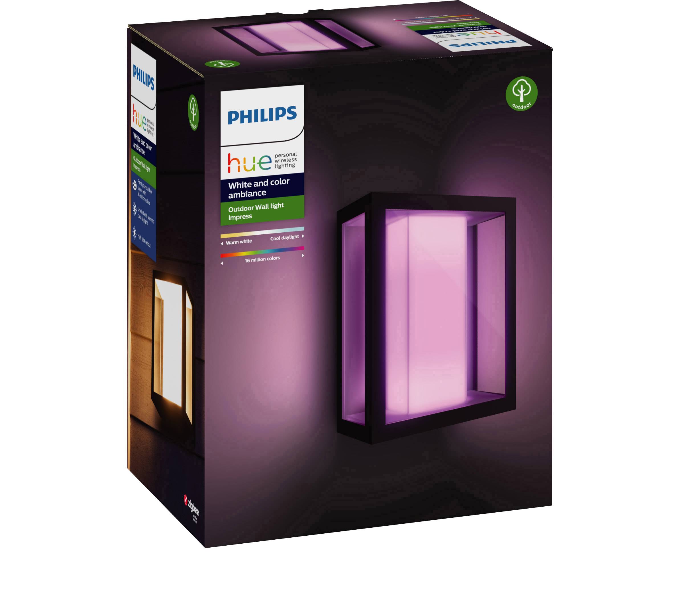 Philips Hue LED-Außenwandleuchte 17430/30/P7 Impress LED fest eingebaut 16 W RGBW