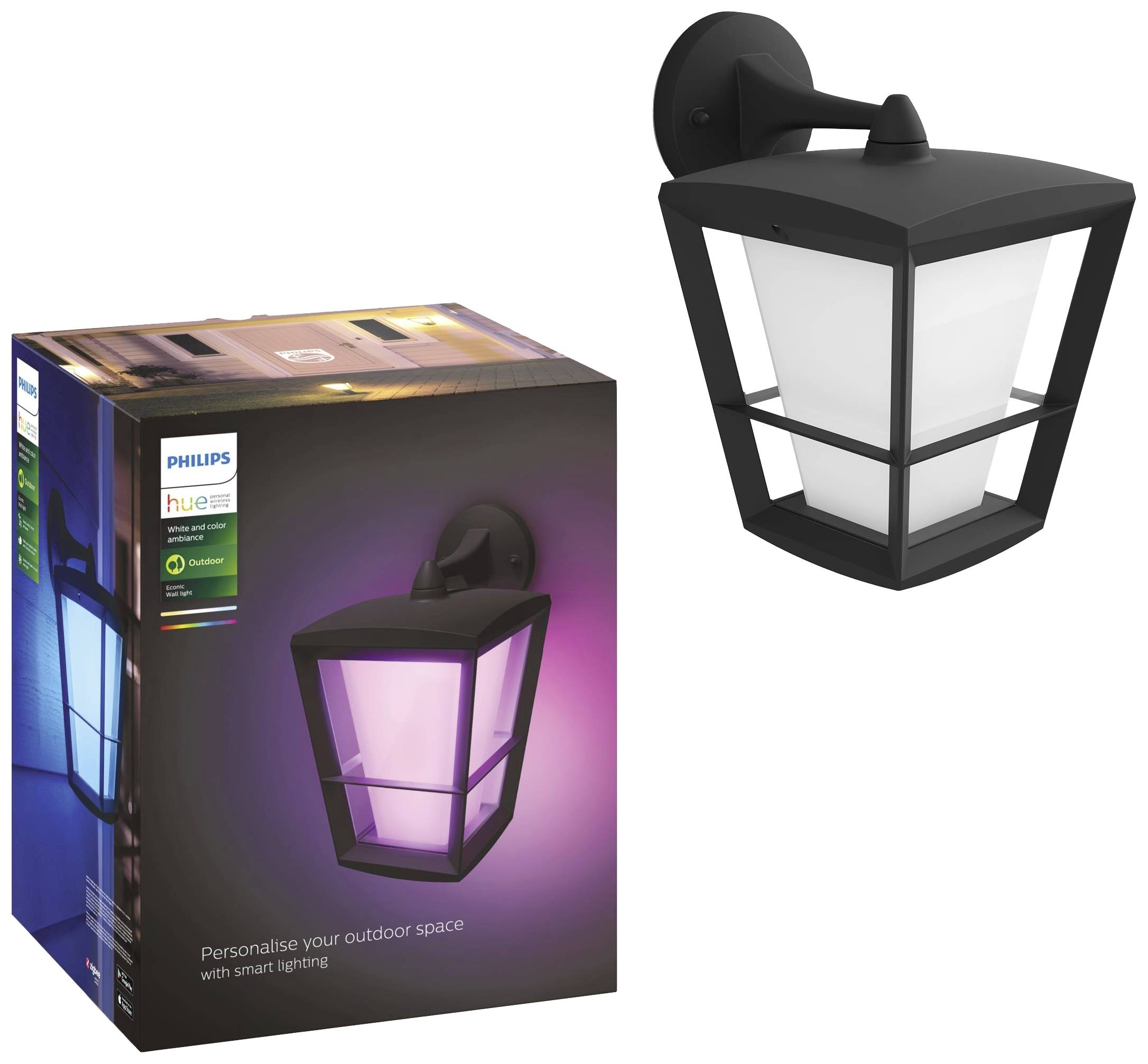 Philips Hue LED-Außenwandleuchte 17440/30/P7 Econic LED fest eingebaut 15W RGBW