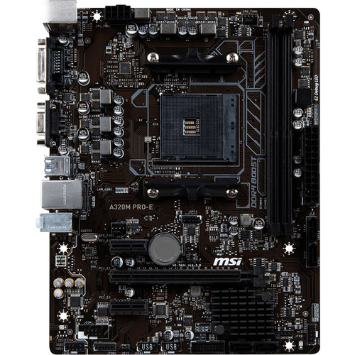 MSI A320M Pro-E Mainboard Sockel AMD AM4 Formfaktor Micro-ATX Mainboard-Chipsatz AMD® A320