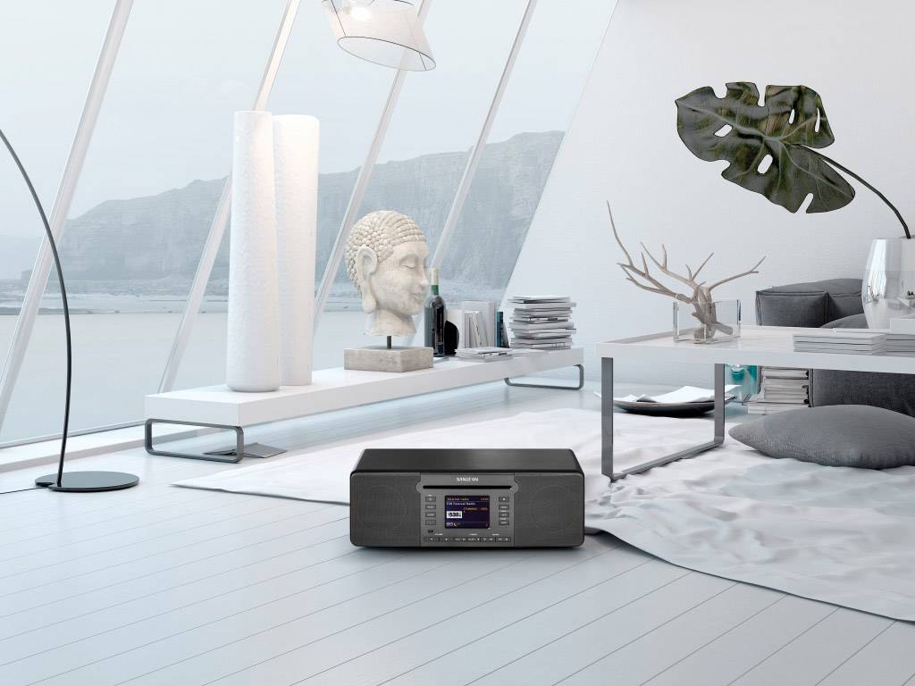 Sangean Revery R6 Internet CD-Radio AUX, Bluetooth®, CD, DAB+, NFC, SD, UKW, USB, WLAN Schwarz