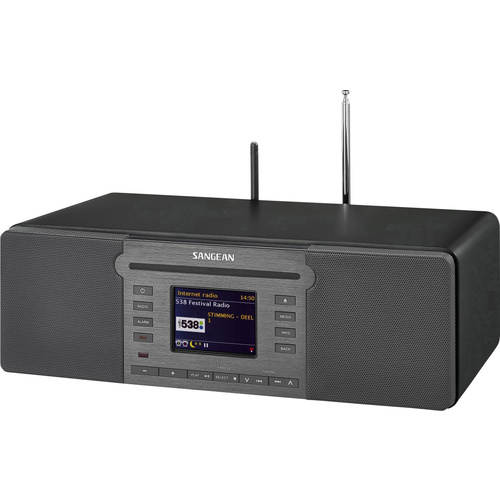 Sangean Revery R6 Internet CD-Radio DAB+, UKW AUX, Bluetooth®, CD, NFC, SD, USB, WLAN, Internetradio Schwarz