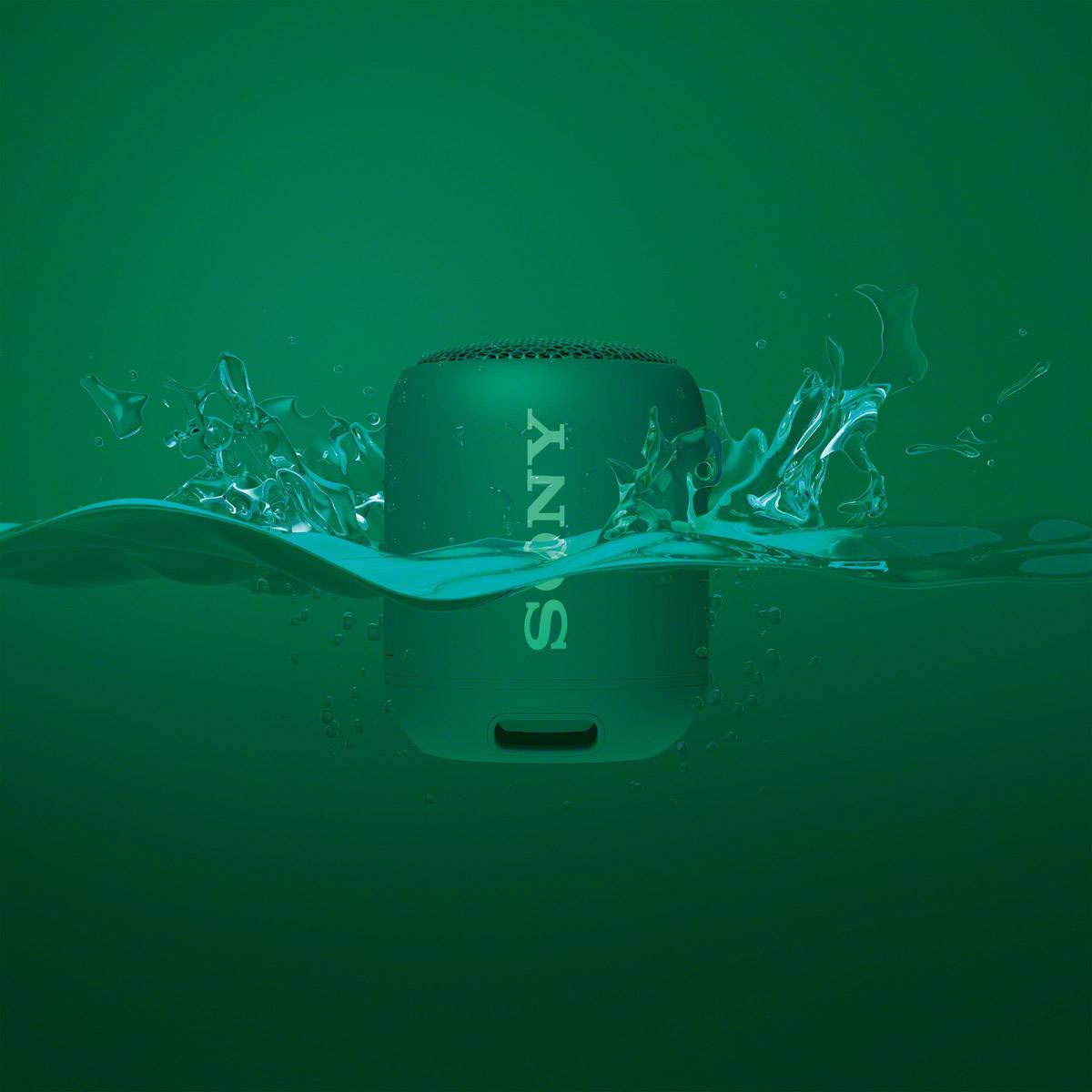 Sony SRS-XB12 Bluetooth® Lautsprecher Outdoor, Staubfest, Wasserfest Grün