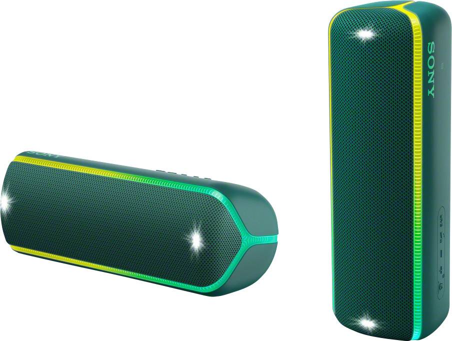Sony SRS-XB32 Bluetooth® Lautsprecher AUX, Outdoor, Staubfest, stoßfest, USB, Wasserfest Grün