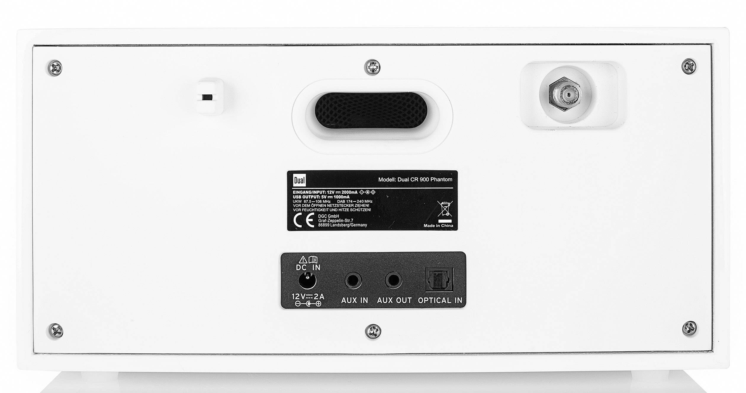 Dual CR 900 Phantom Internet CD-Radio DAB+, UKW AUX, Bluetooth®, CD, DLNA, NFC, USB, WLAN, Internetradio DLNA-fähig, Spotify Weiß