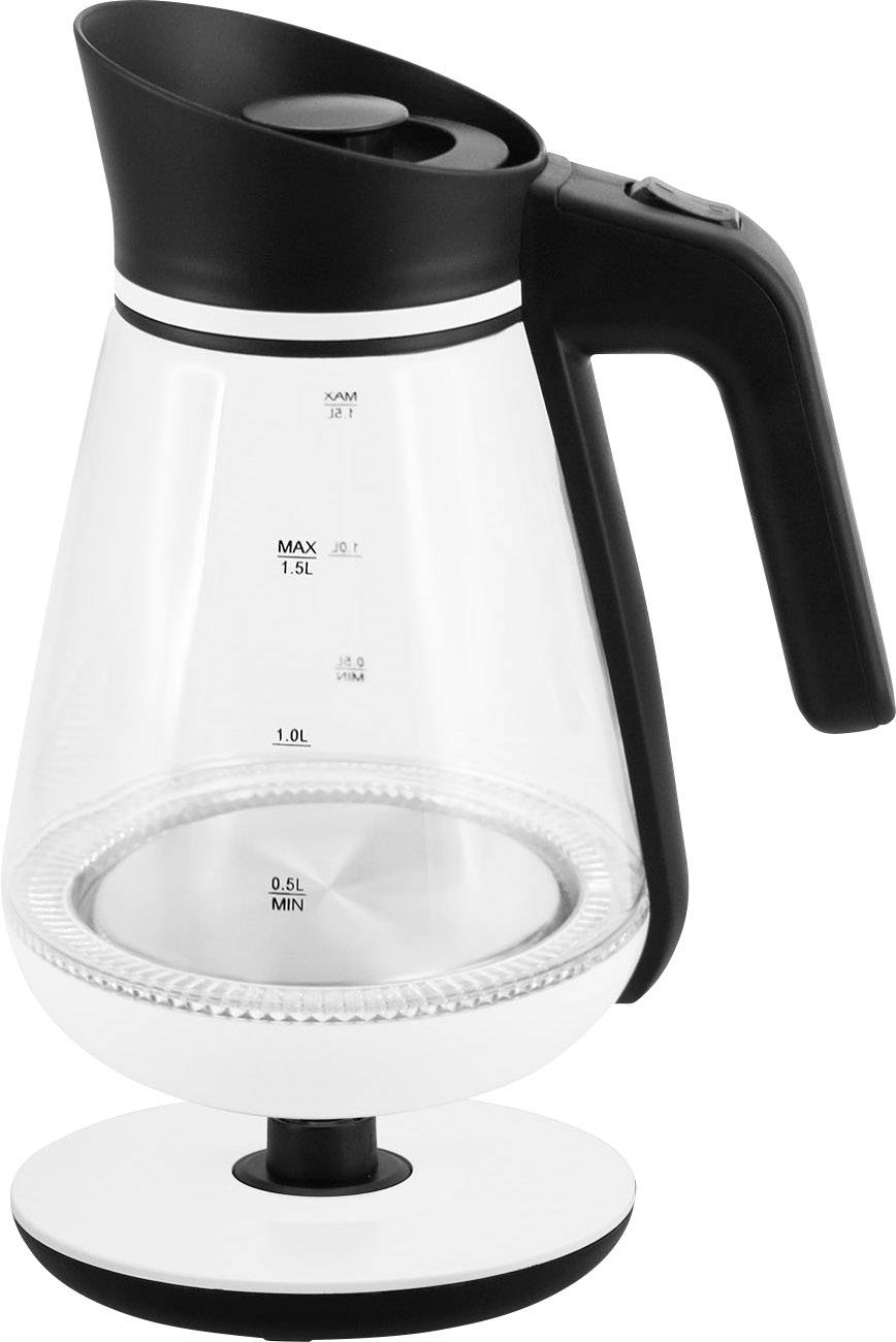 EMERIO WK-111898 Wasserkocher schnurlos Glas, Weiß, Schwarz