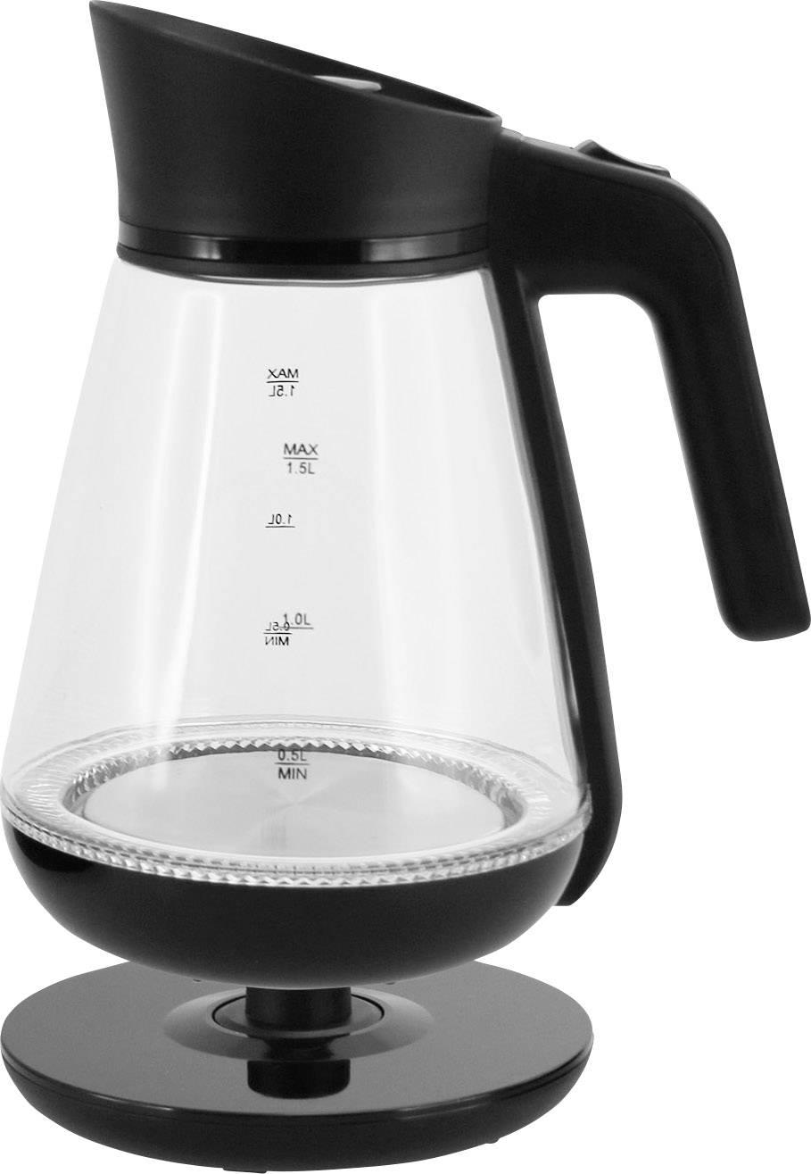 EMERIO WK-111898.5 Wasserkocher schnurlos Glas, Schwarz, Blau