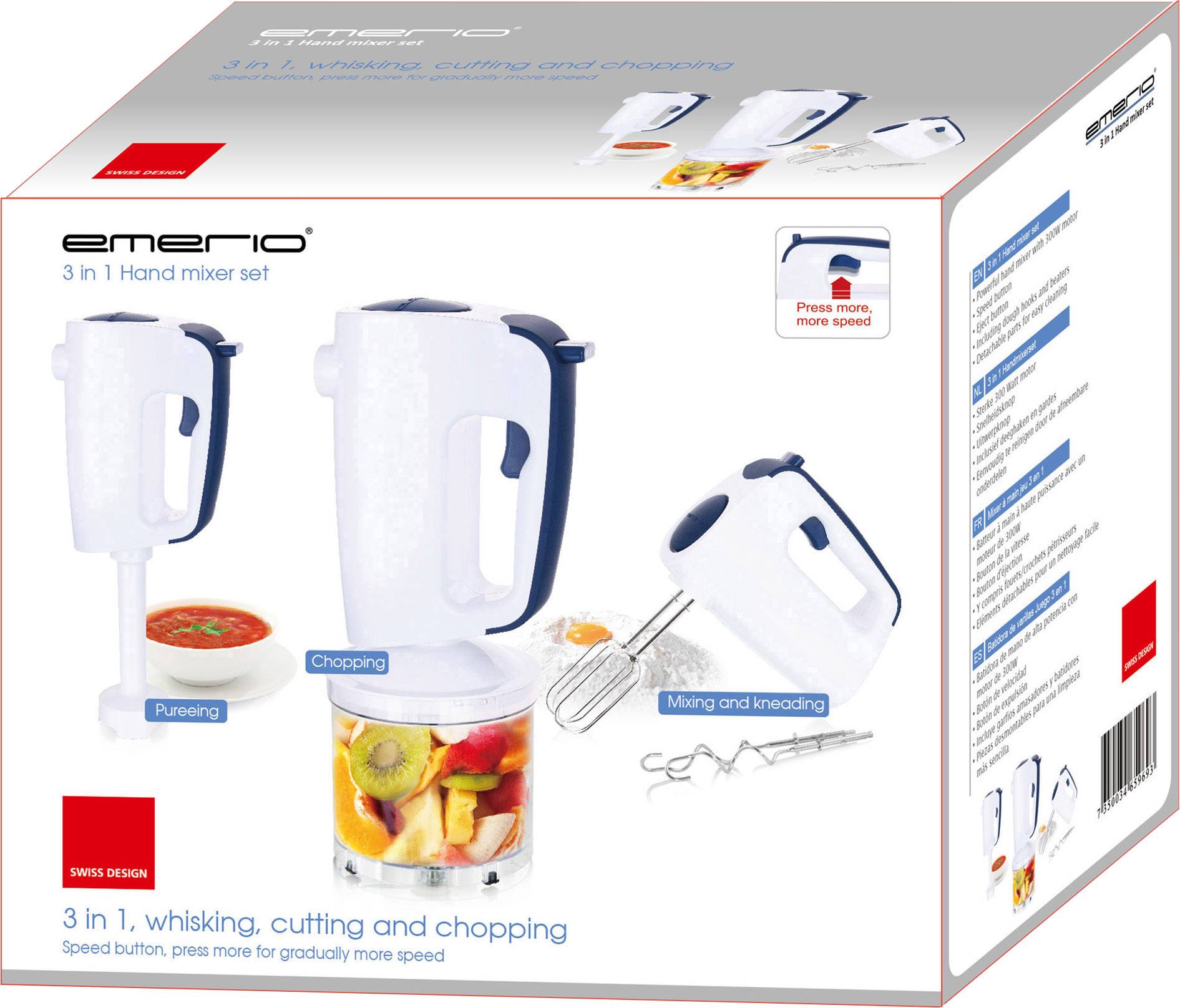 EMERIO HMS-113257.2 Handmixer 300W Weiß, Blau