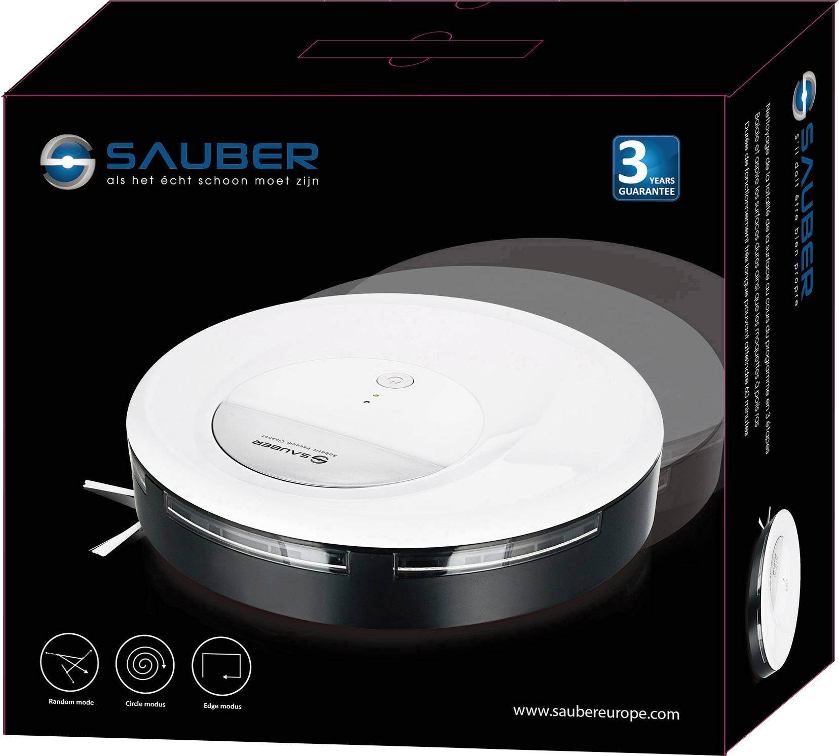 SAUBER RVC-120592.1 Saugroboter Weiß, Schwarz