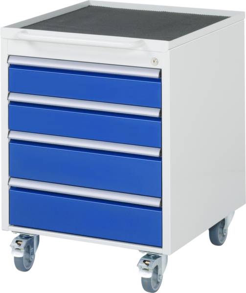 RAU Rollcontainer Lichtgrau, Enzian-Blau (B x H x T) 580 x 745 x 650 mm Anzahl der Schubfächer: 4 05 3.6A.11 SERIE 7000 1 St.