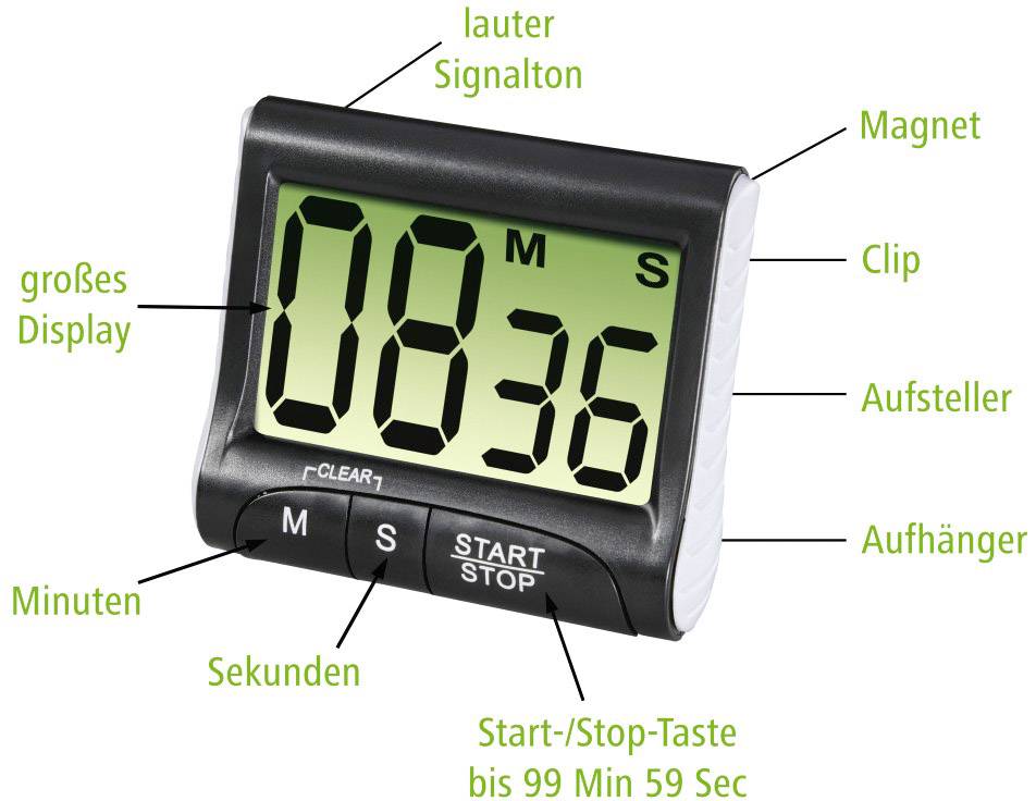 Hama 95304 Timer Schwarz digital