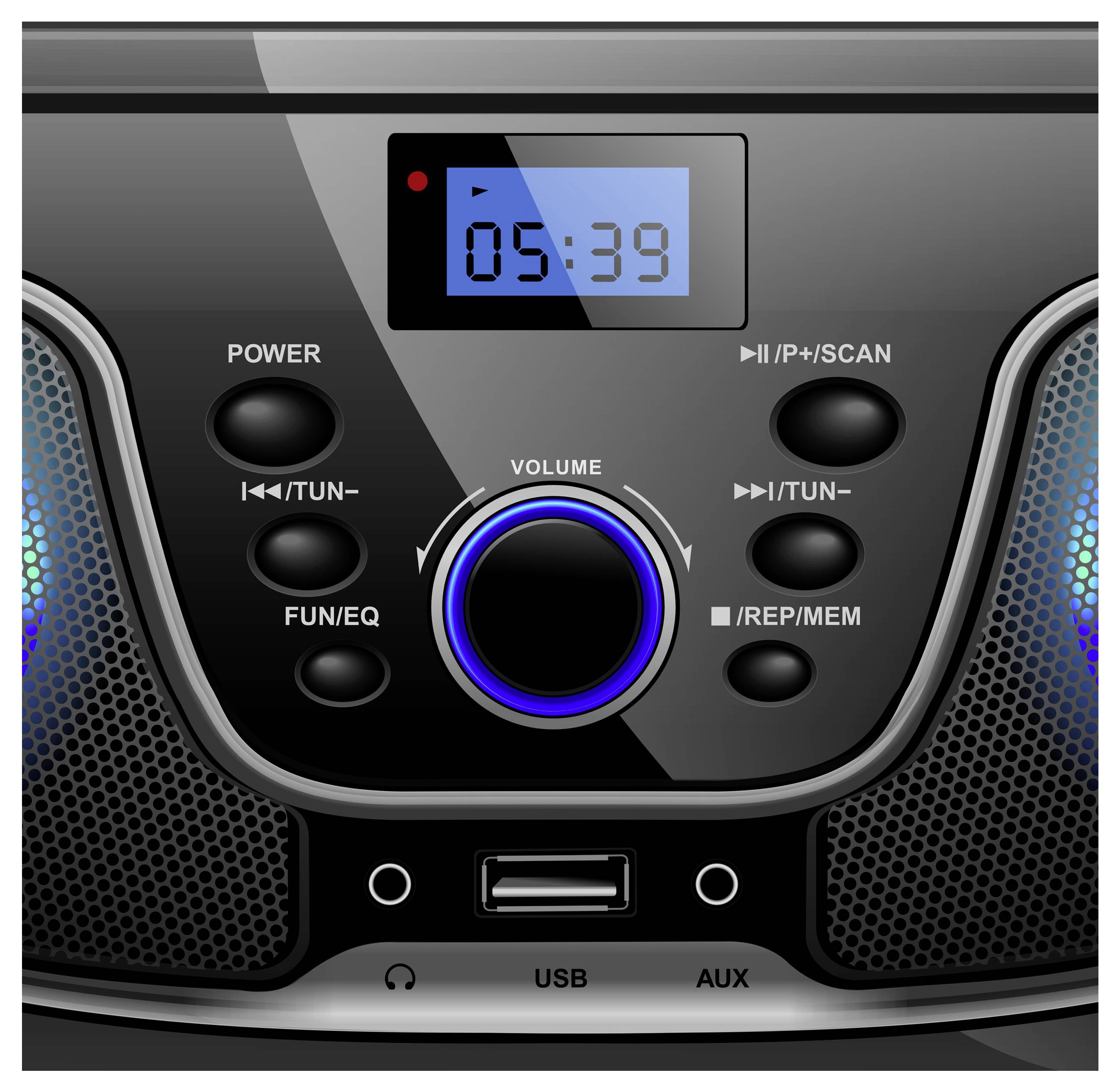 Silva Schneider MPC 19.4 USB CD-Radio UKW AUX, CD, USB Schwarz, Silber