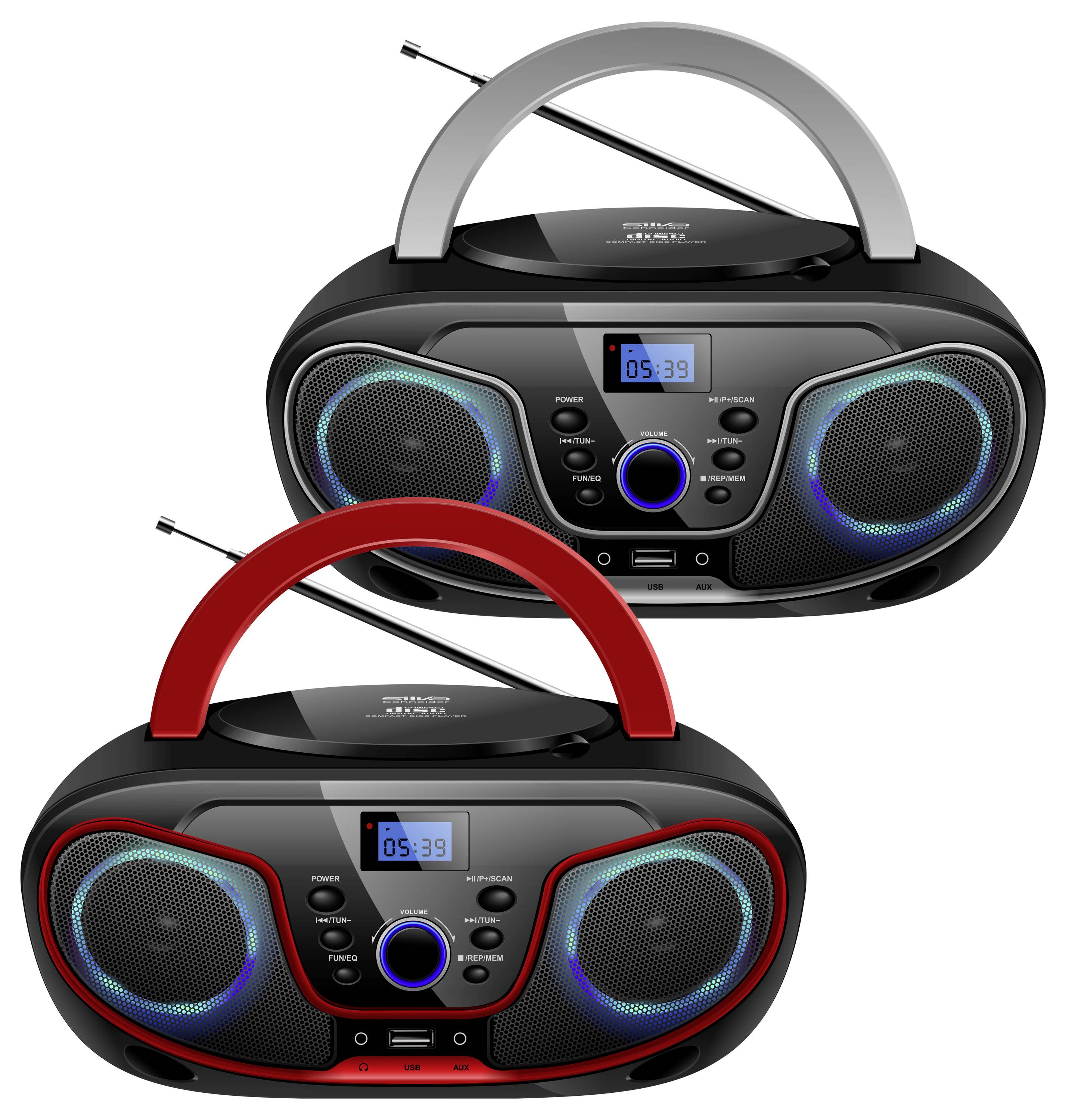 Silva Schneider MPC 19.4 USB CD-Radio UKW AUX, CD, USB Schwarz, Silber