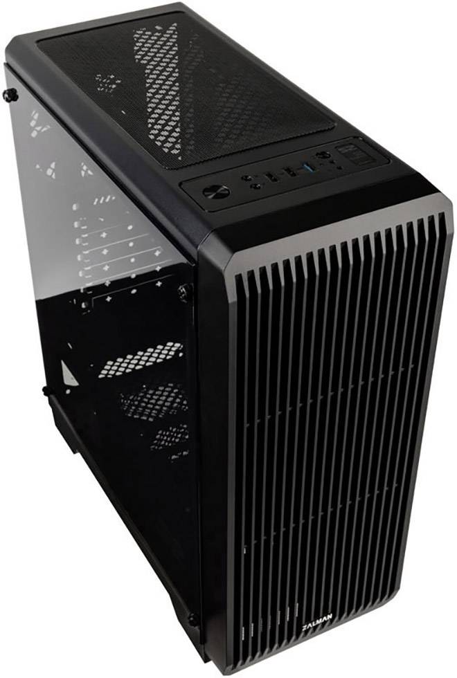 Zalman S2 Midi-Tower PC-Gehäuse Schwarz 1 vorinstallierter Lüfter, Seitenfenster