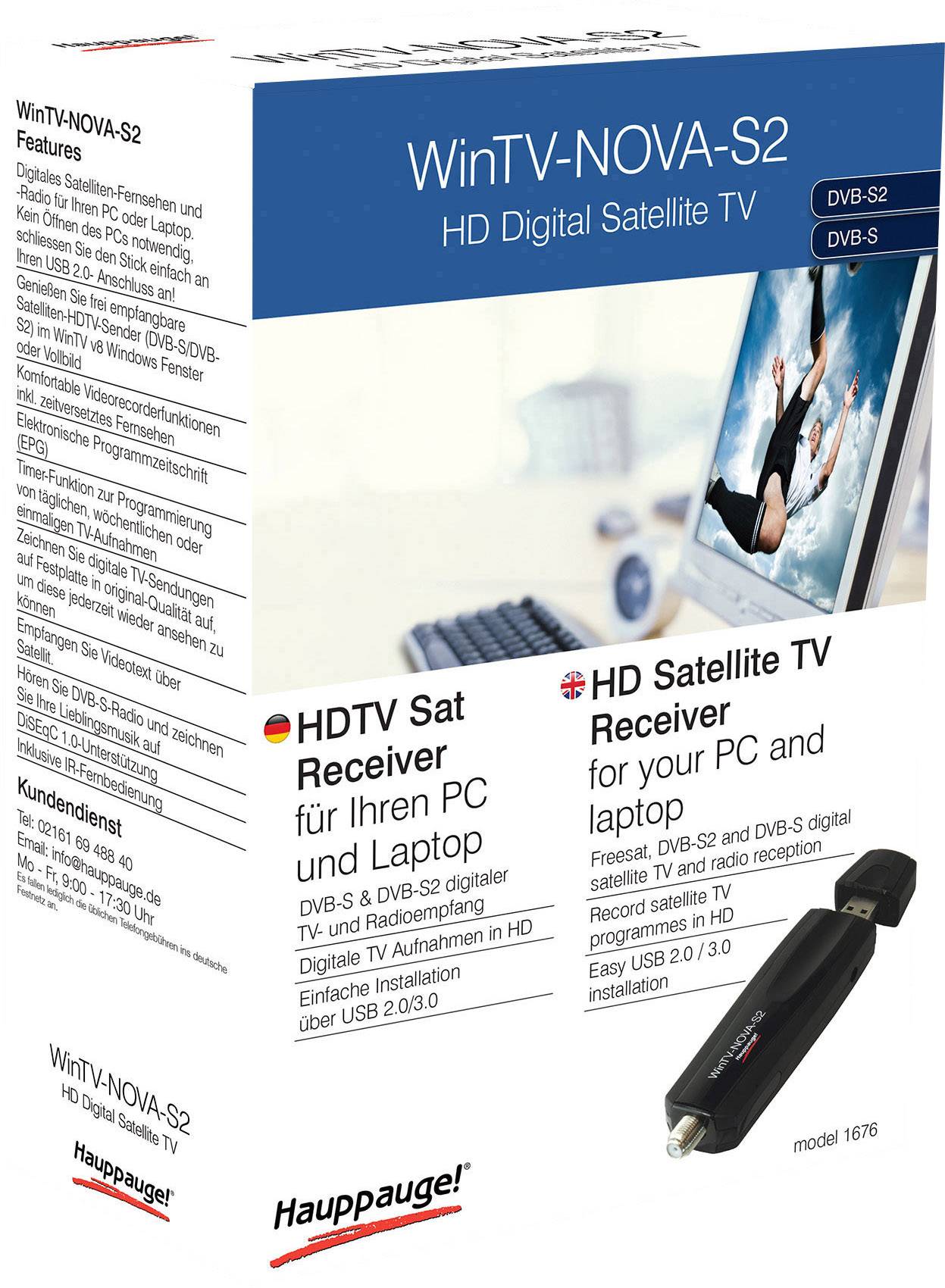 Hauppauge WIN TV Nova-S2 TV-USB-Empfänger Aufnahmefunktion Anzahl Tuner: 1