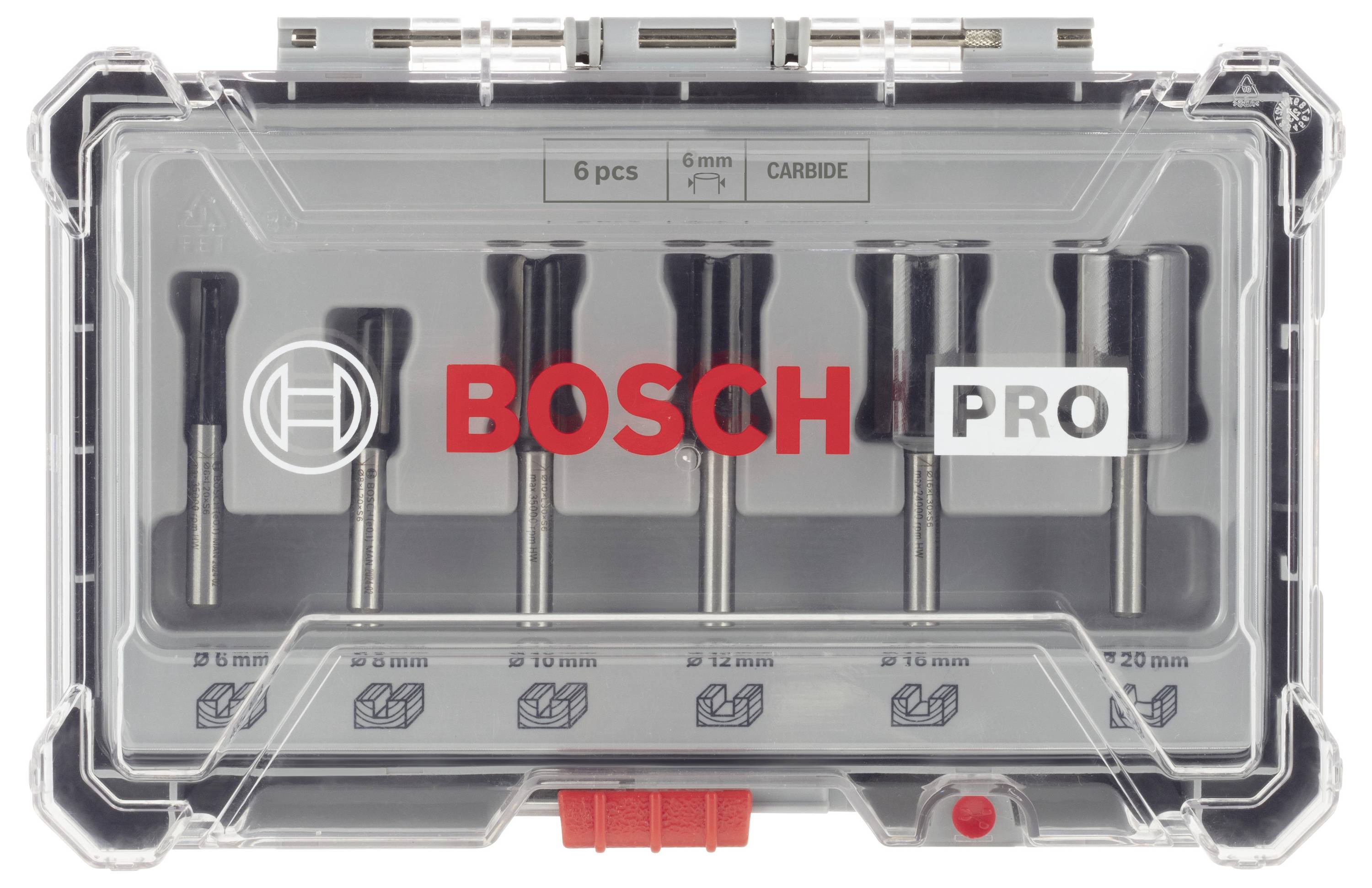 Bosch Accessories Nutfräser-Set, 6-mm-Schaft, 6-teilig 2607017465