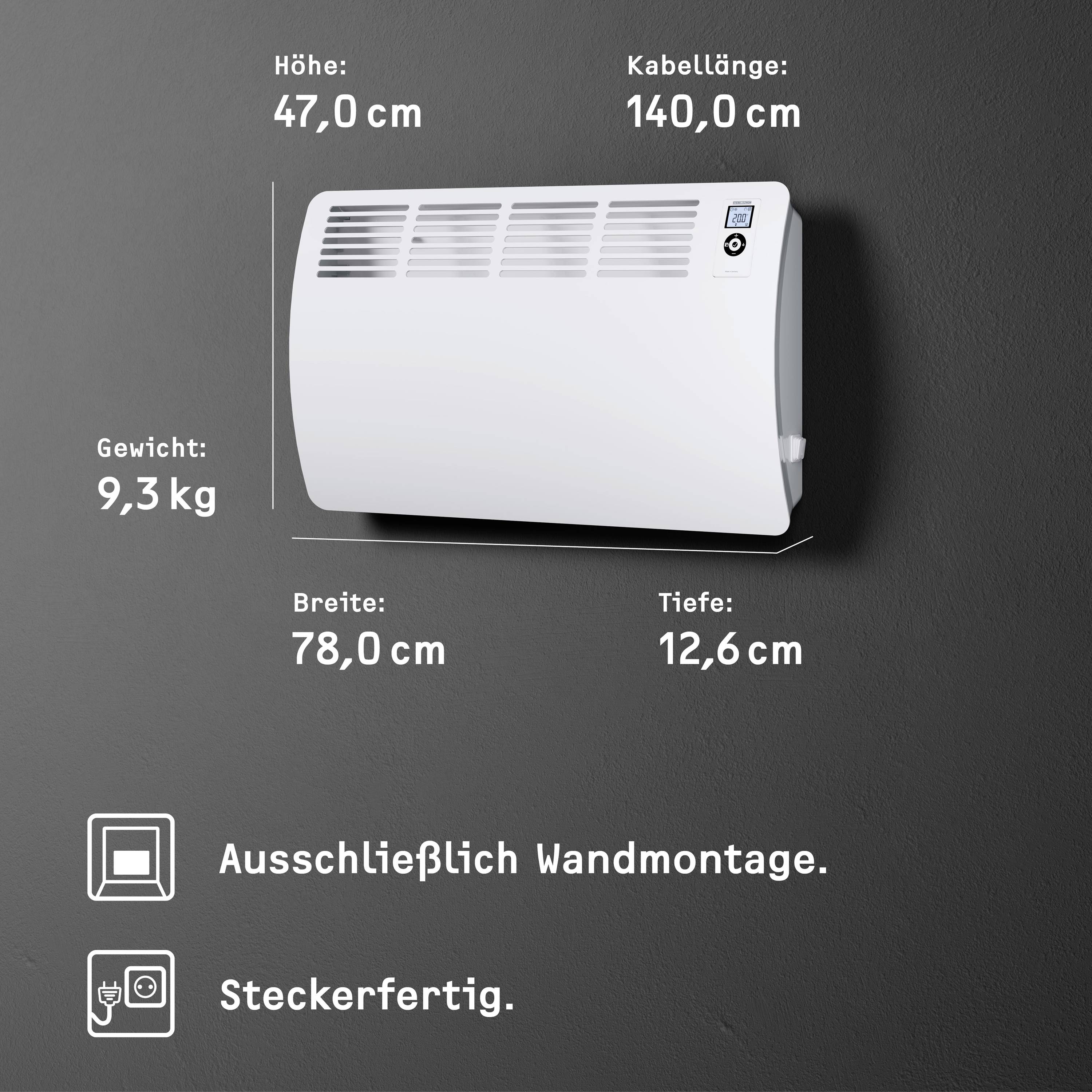 Stiebel Eltron 237833 Konvektor CON 20 Premium 2000W Alpinweiß