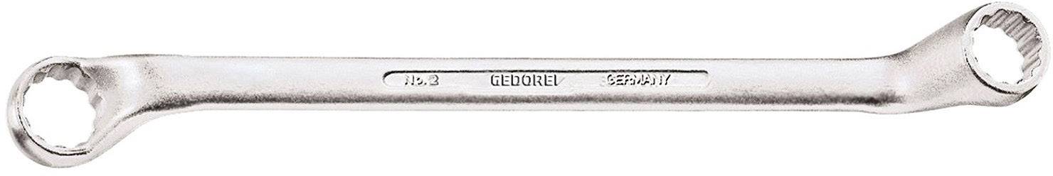Ein silberner Ringschlüssel mit zwei offenen Enden liegt horizontal. Auf dem Schlüssel stehen die Aufschriften 'GEFROY' und '6x8/9x11'.