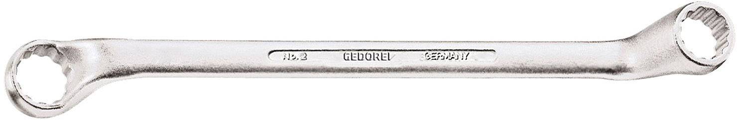 Ein silberner Doppelringschlüssel mit Aufschrift 'GEDORE, 6049417'.