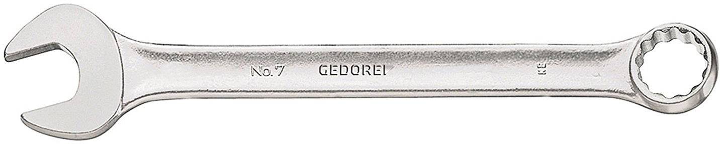 Offener Maulschlüssel mit einer Kombination aus offener und ringschlüssiger Seite, Aufschrift 'GEDORE'.