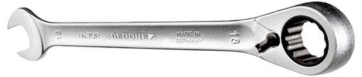 Ein silberner Kombinationsschlüssel mit Maul- und Ratschenschlüsselende, beschriftet mit 'GEDORE', Größen '12' und '13', und gekennzeichnet mit 'MADE IN GERMANY'.