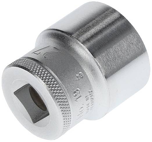 Metallische Stecknuss, sechskantig, für Schraubenschlüssel; aus Edelstahl, zur Befestigung von Muttern und Schrauben.