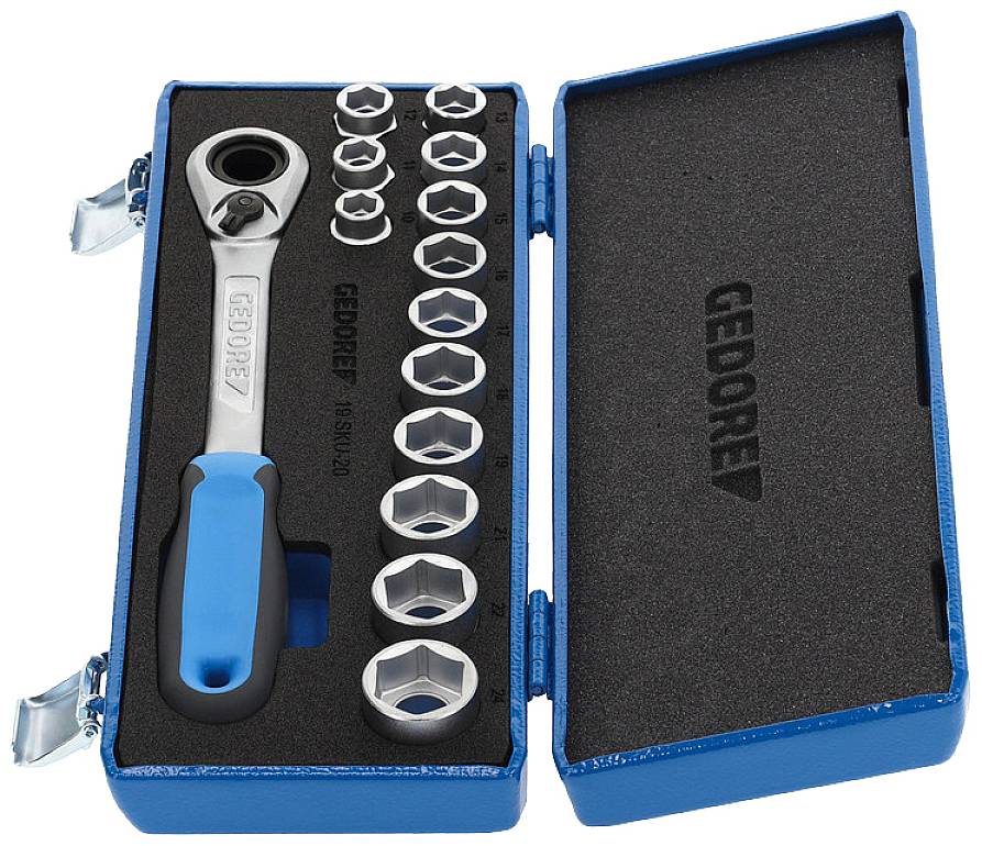 Gedore 19 SKU-20 Steckschlüsselsatz metrisch 1/2" (12.5 mm) 14teilig 2521563