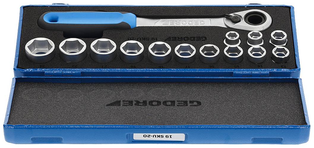 Gedore 19 SKU-20 Steckschlüsselsatz metrisch 1/2" (12.5 mm) 14teilig 2521563