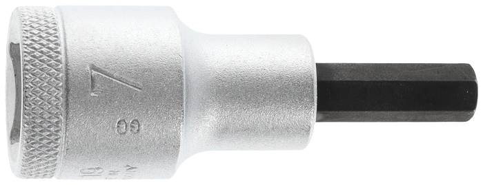 Steckschlüsseleinsatz IN 19 1/2 Zoll Innen-6-kant SW 7mm L.60mm GEDORE