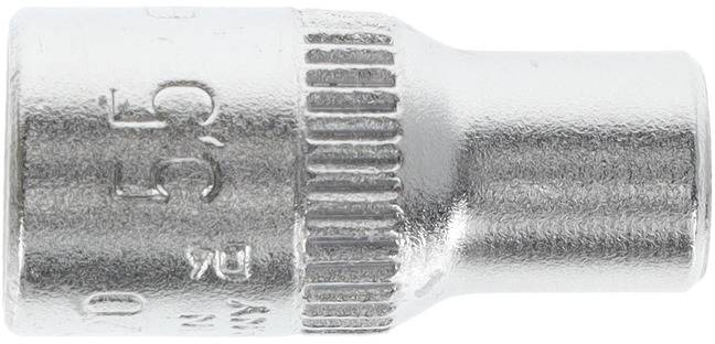 Steckschlüsseleinsatz aus Metall, Größe 5,5 mm, mit geriffeltem Rand für besseren Halt.