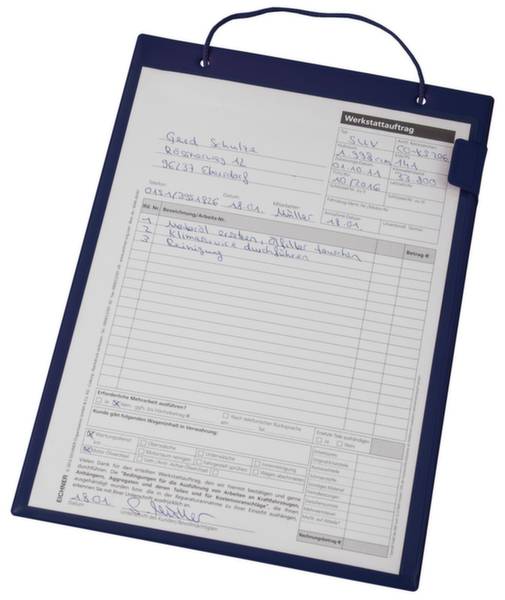 Auftragstasche m.Klettverschluss,Kordel u.Tasche DIN A4 blau VE 10 St.EICHNER
